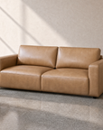 Lucas 3.5 seat sofa in tan leather