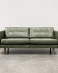 Hamptons sofa in evergreen leather 
