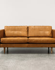 Hamptons leather 2 seat sofa - tan