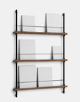 Moebe Magazine 3 Shelf System - Walnut A