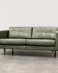 Hamptons 3 seat sofa in evergreen leather