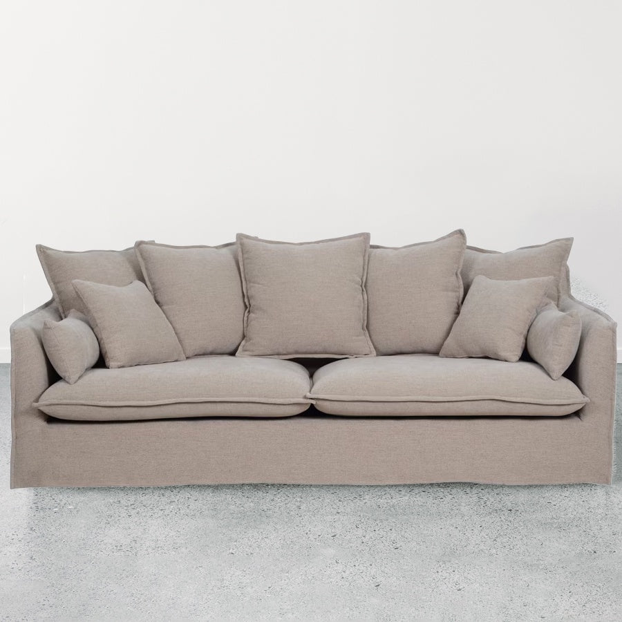 Waihi slipcover 3 seat sofa in hazelnut