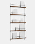 Moebe Magazine 5 Shelf System - Walnut B