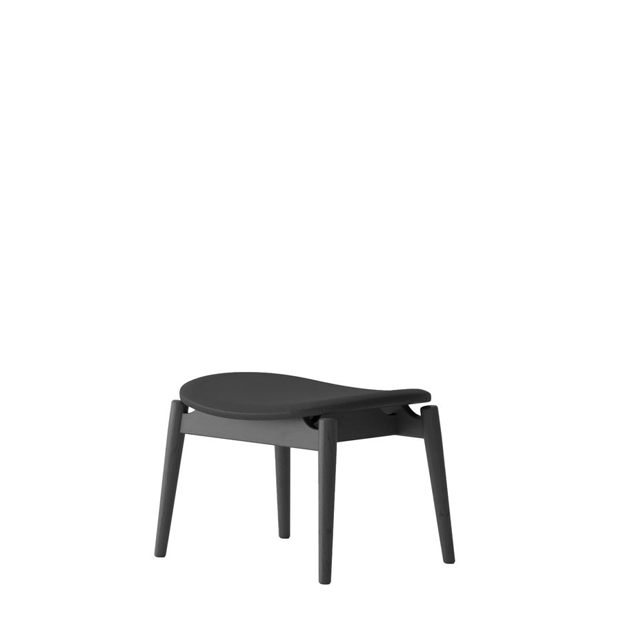Alta footstool in black and black leather