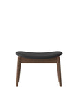 Alta ottoman in Walnut and black leather