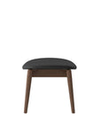 Alta ottoman in Walnut and black leather