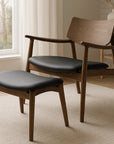 Alta Leisure chair in walnut and black leather