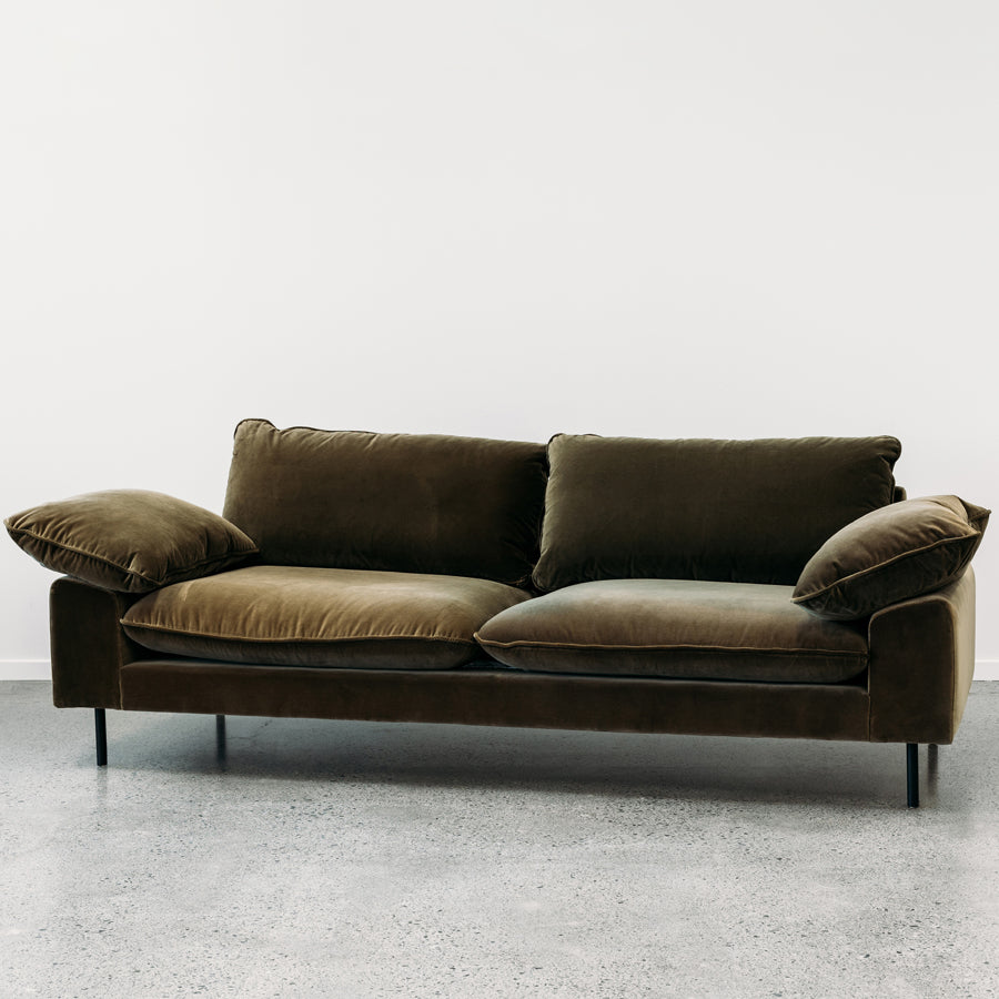 Studio 3 seat sofa in cypress cotton velvet