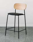 Gemini C38 short barstool in oak