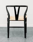 Wishbone dining chair in black/natural