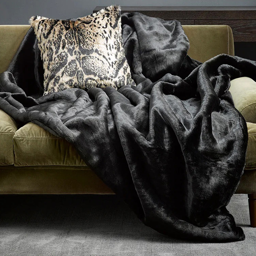 Dark & Moody Faux Fur throw