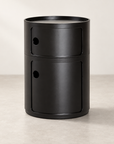 Barrel side table in black