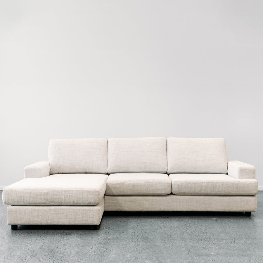 Cloud 4 seat sofa & reversible chaise in branbury pearl