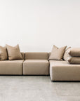 Vito modular 3 piece sofa and ottoman in octavius mocha