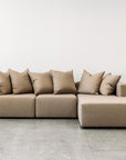 Vito modular 3 piece sofa and ottoman in octavius mocha