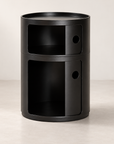 Barrel side table in black