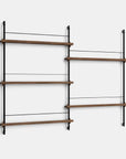 Moebe Magazine Double Bay Shelving System - Walnut A