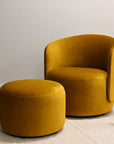 Estelle swivel armchair in mustard