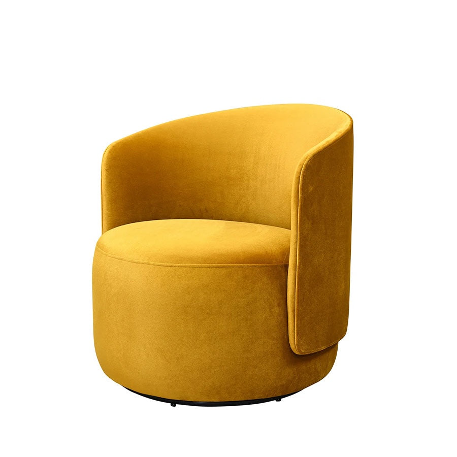 Estelle swivel armchair in mustard