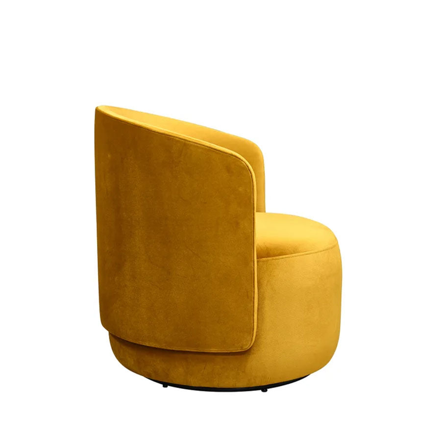 Estelle swivel armchair in mustard