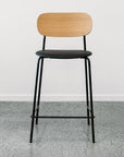 Gemini C38 short barstool in oak