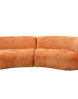Hendricks curved sofa in Caulfield carrot