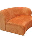 Hendricks curved sofa in Caulfield carrot