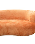 Hendricks curved sofa in Caulfield carrot