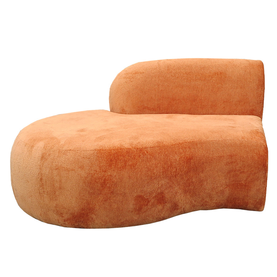 Hendricks curved sofa in Caulfield carrot