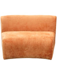Hendricks curved sofa in Caulfield carrot