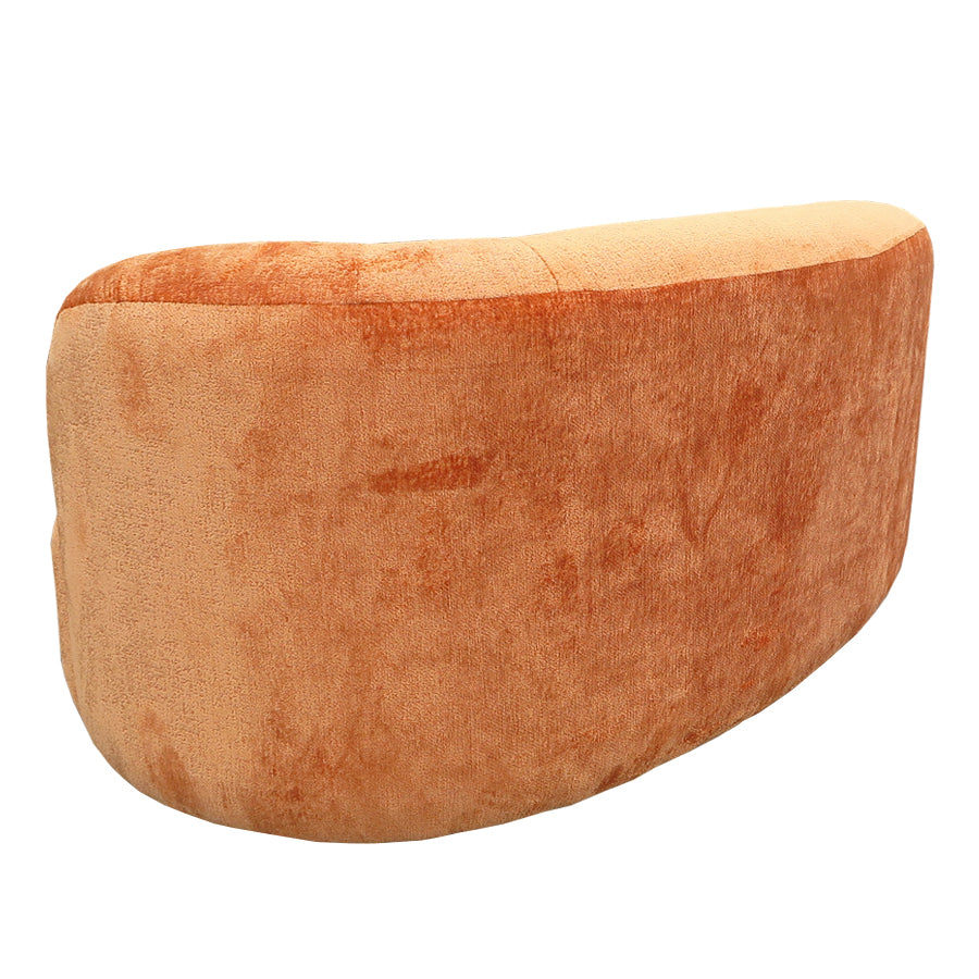 Hendricks curved sofa in Caulfield carrot