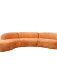 Hendricks curved sofa in Caulfield carrot