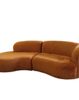 Hendricks curved sofa in Caulfield carrot