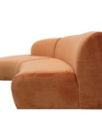 Hendricks curved sofa in Caulfield carrot