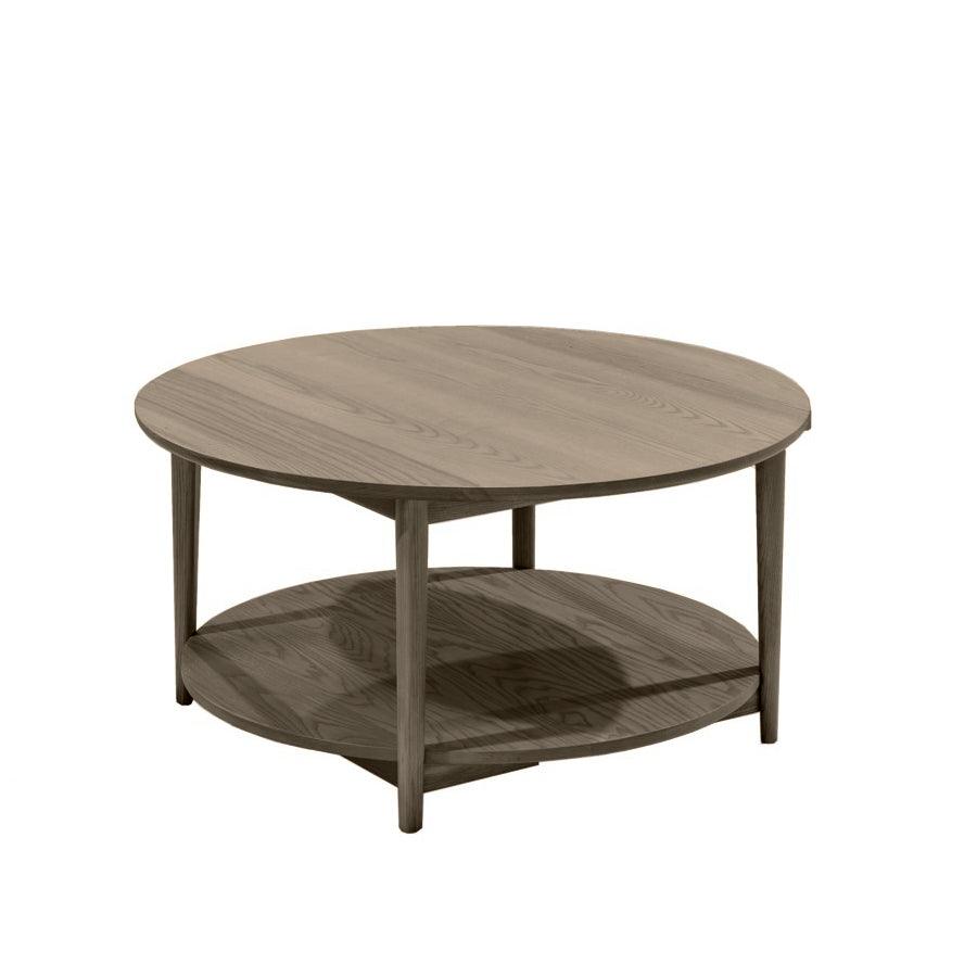 Ghost round coffee table with shelf - iron