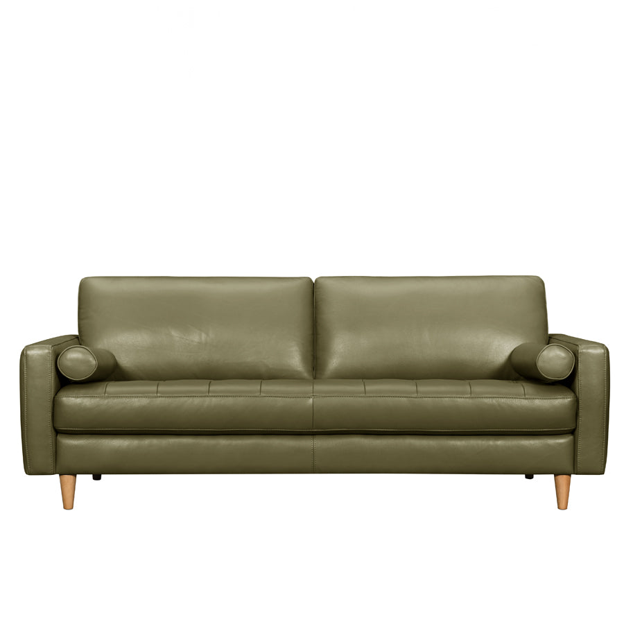 Khan sofa in green leather