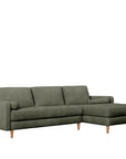 Khan sofa & chaise in moss
