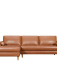 Khan sofa & chaise in carmel leather