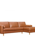 Khan sofa & chaise in carmel leather