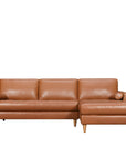 Khan sofa & chaise in carmel leather