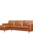 Khan sofa & chaise in carmel leather