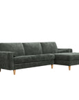 Khan sofa & chaise in moss