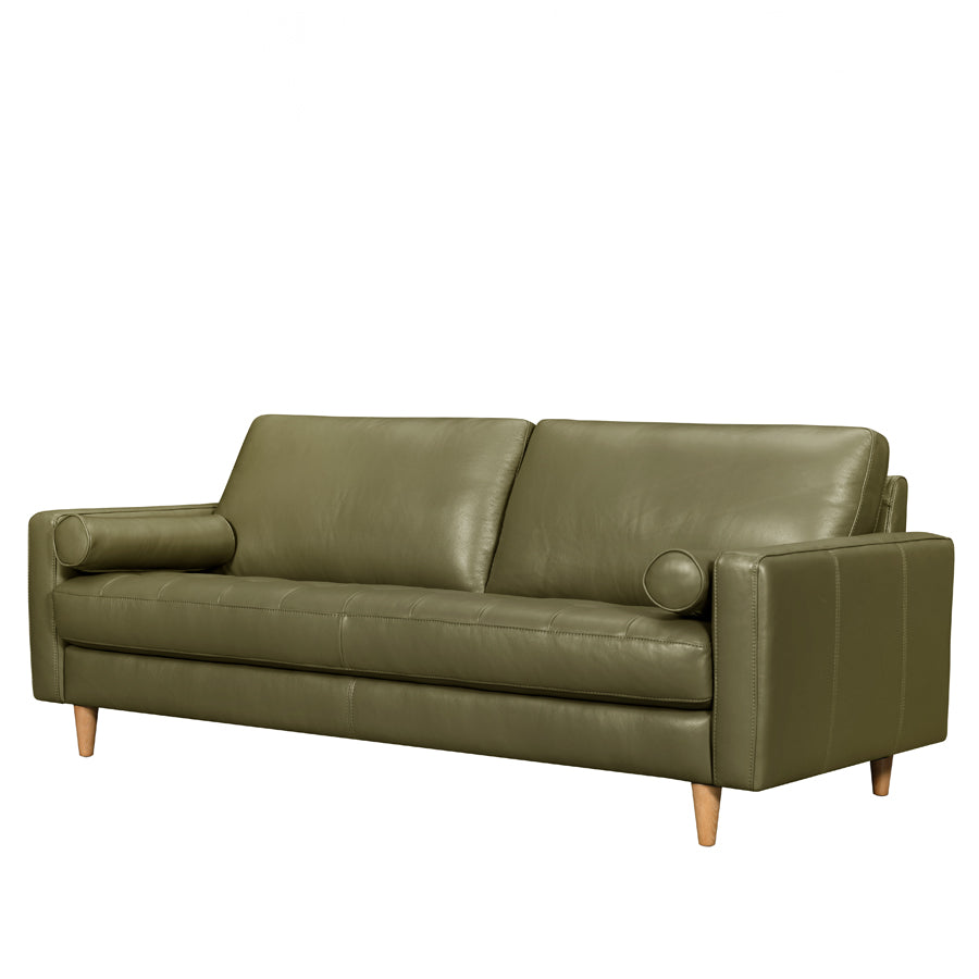 Khan sofa in green leather