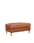 Khan ottoman tan leather