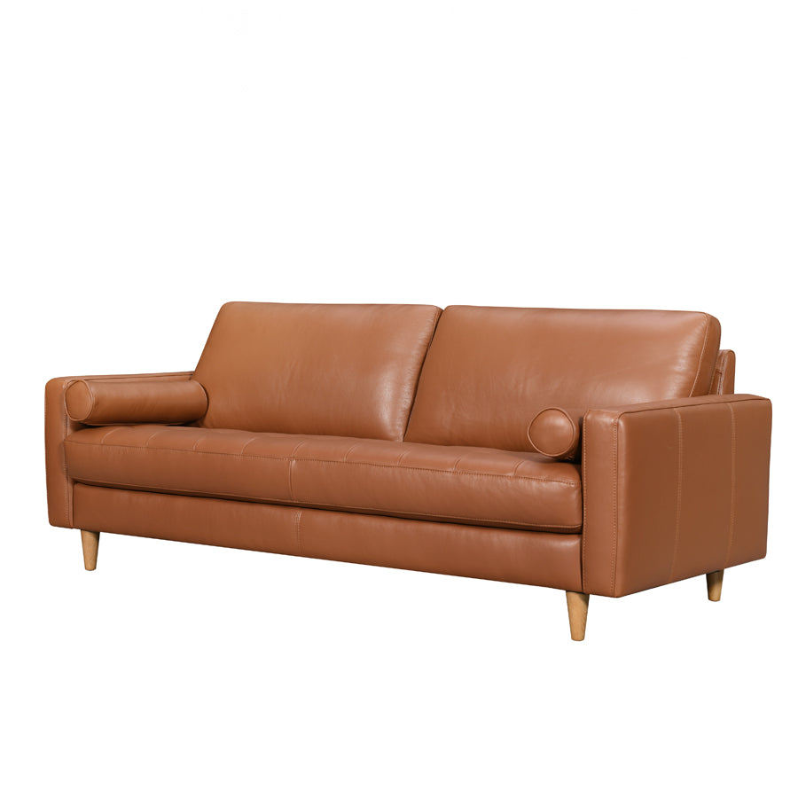 Khan sofa in carmel leather