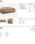 Lucas 3.5 seat sofa in tan leather