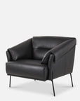 Saddle armchair in black leather