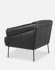 Saddle armchair in black leather