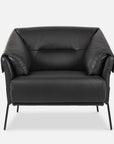 Saddle armchair in black leather