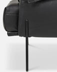 Saddle armchair in black leather